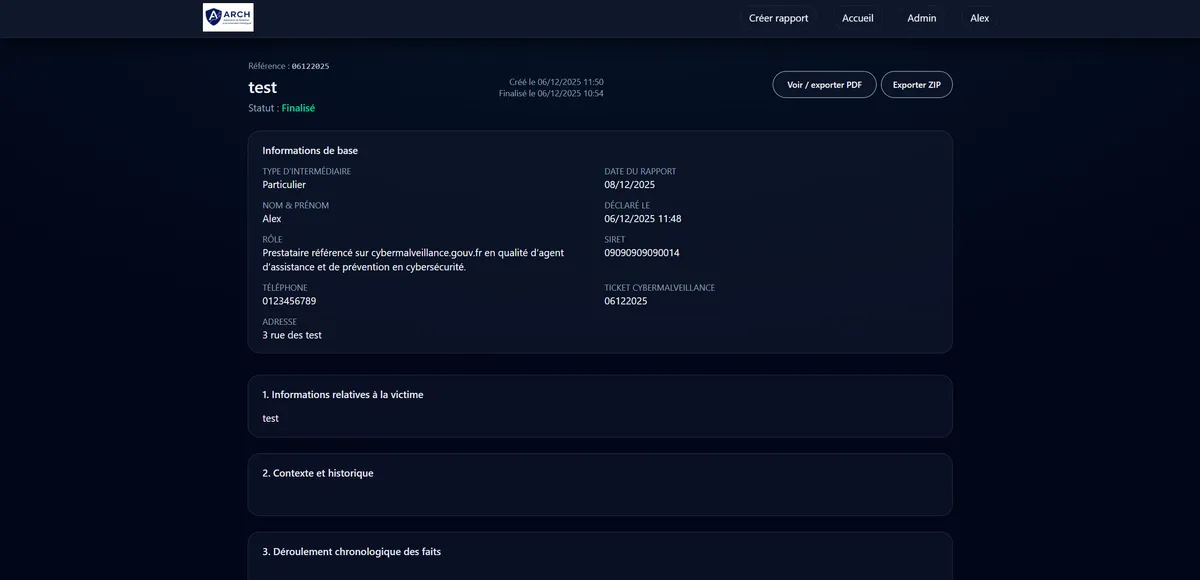 Aperçu du projet ARCH