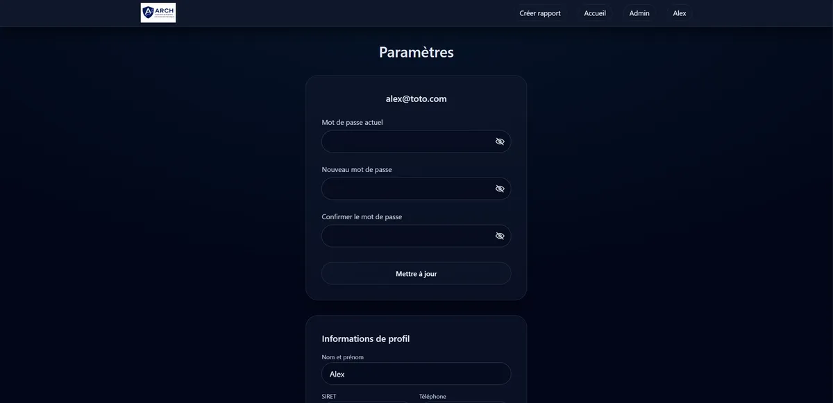 Aperçu du projet ARCH